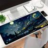 Van Gogh Style Starry Sky Mount Fuji Sakura Desk Mat Xxl NonSlip Rubber Gaming Mousepad Art Landscape Keyboard Pad