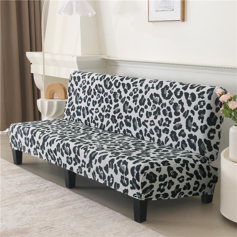 Stretch Futon Cover Armless Sofa Slipcover Folding Sofa Bed Couch Cover Washable Furniture Protector for Sofa Without Armrest