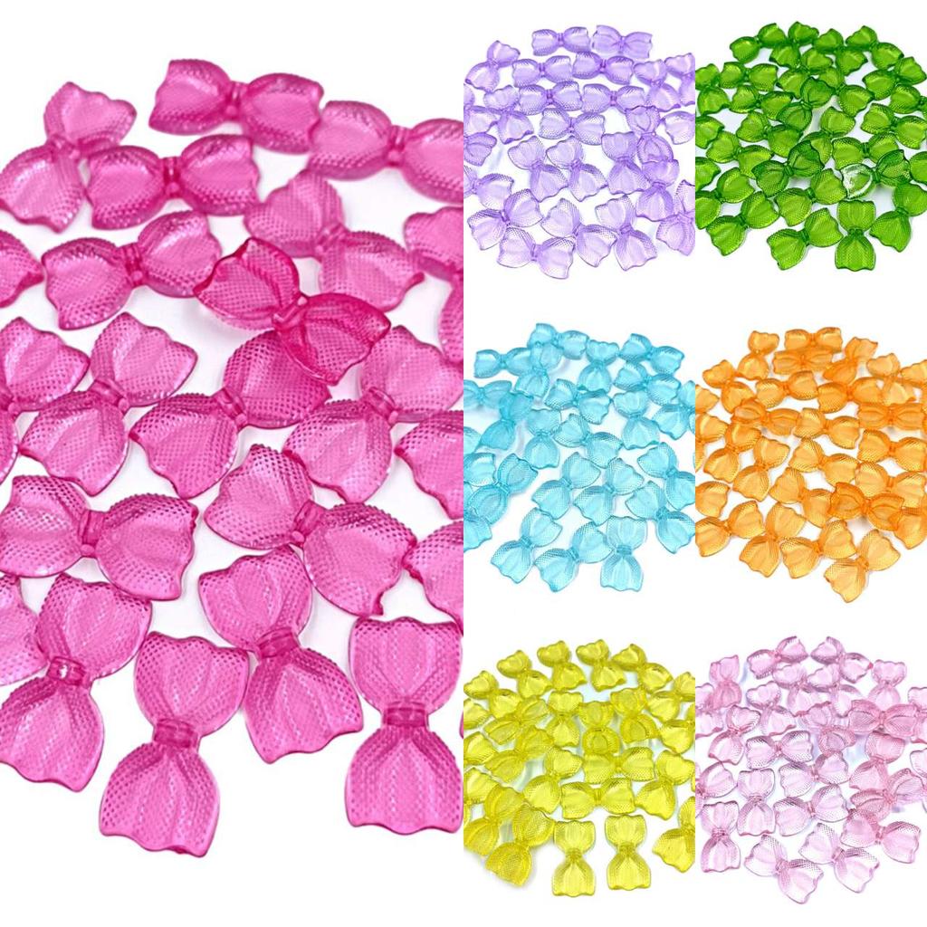 Bow Tie Shape Acrylic Beads 8Color 14*26mm Transparent Charms for Jewelry Makeing DIY Handmade Loose Spacer Beads Bracelet 10Pcs Mixed Color