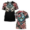 New Warrior Tattoo Men's T-shirt 3D Printed Art Mask Tattoo Short Sleeve T-shirt