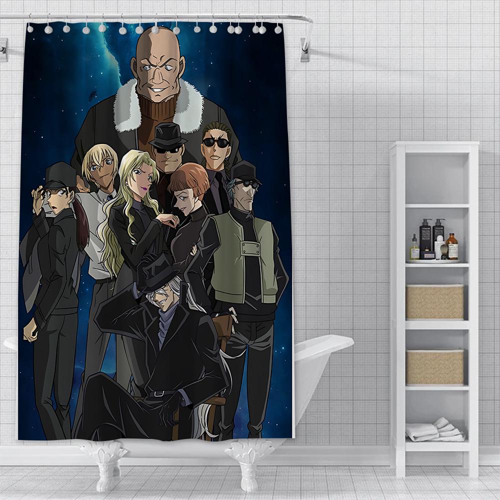 Shower Curtain Waterproof Polyester Fabric Paint Colorful Bath Curtains Detective Conan Home Bathroom Decor Curtain With Hook