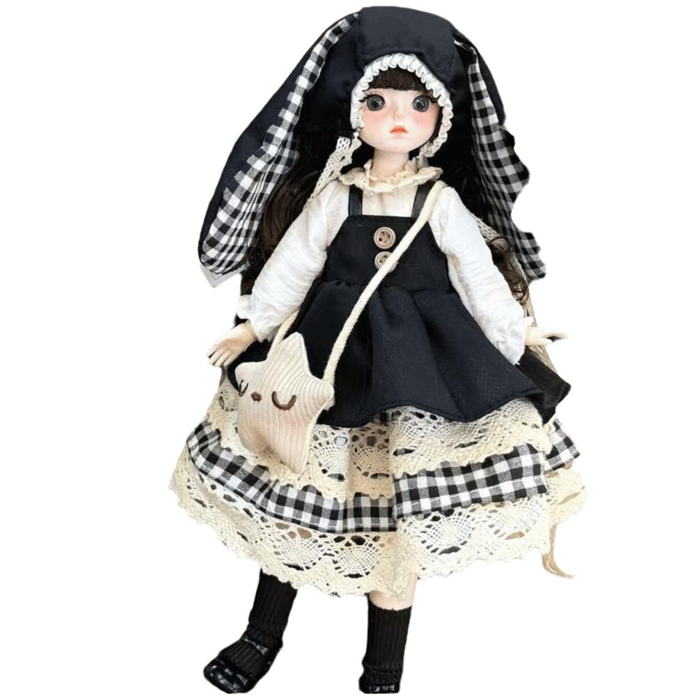 1 Set Long Hair 30cm Bjd Doll with Clothes Attractive Eyes Princess Makeup Ball Joint Doll Toddler