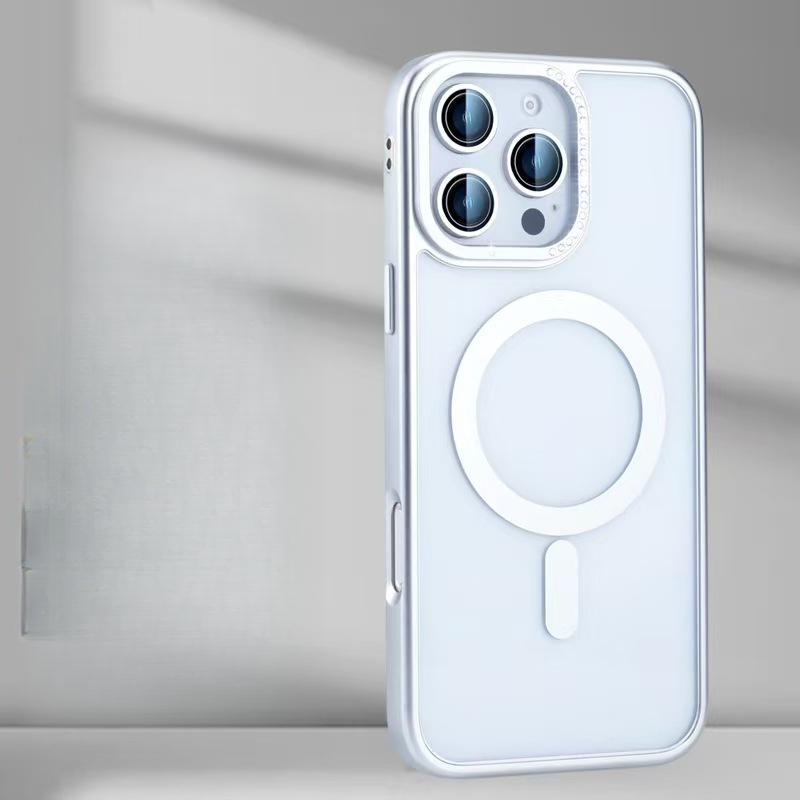 Applicable To Apple 16proMax Strong Magnetic Suction Phone Case Transparent IPhone 15 Independent Button 14 Anti-fall Protection Case