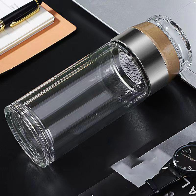 High Borosilicate Glass Tea Water Bottle Double Layer Infuser Tumbler with Tea Filter Drinkware Tea Cup for Brewing Storing Tea