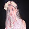 Adult Gothic Bride Halloween Costume Veil Flower Headband Bloody Hairhoop Dark Series Scary Ghost Bride Facemask Props
