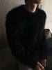 Herren Winter Strickpullover aus Kunstminkpelz - Modisch, Dick, Lockerer Schnitt, Rundhalsausschnitt