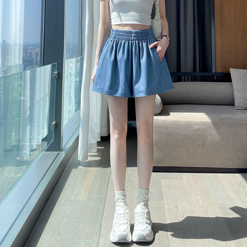 

Women s High-Waisted Black Sequin Wide-Leg Pants - Summer Slimming A-Line Casual Shorts 3XL [Recommended 161-180 jin]