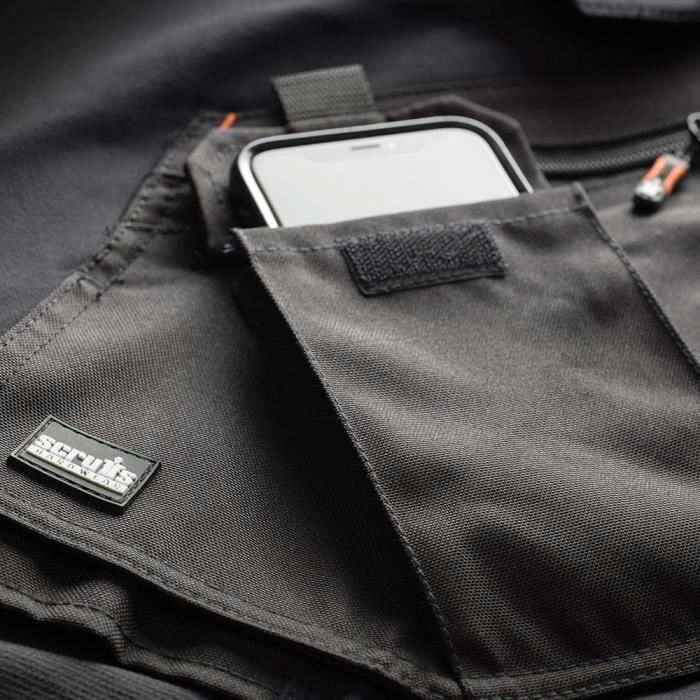 Pantalon de travail - Scruffs - Pro Flex Plus - Noir - Ajusté - Poches-étuis