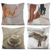 Light Luxury Style Back Hug Pillowcase Cat Pattern Camping Car Lumbar Pillow Sofa Cushion Bedside Cushion