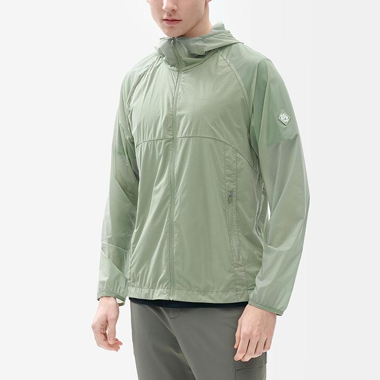 FILA Fleece Zip-Up Hooded Long Sleeve Jacket Men Jackets Blue Gray Green F11M227702FLG