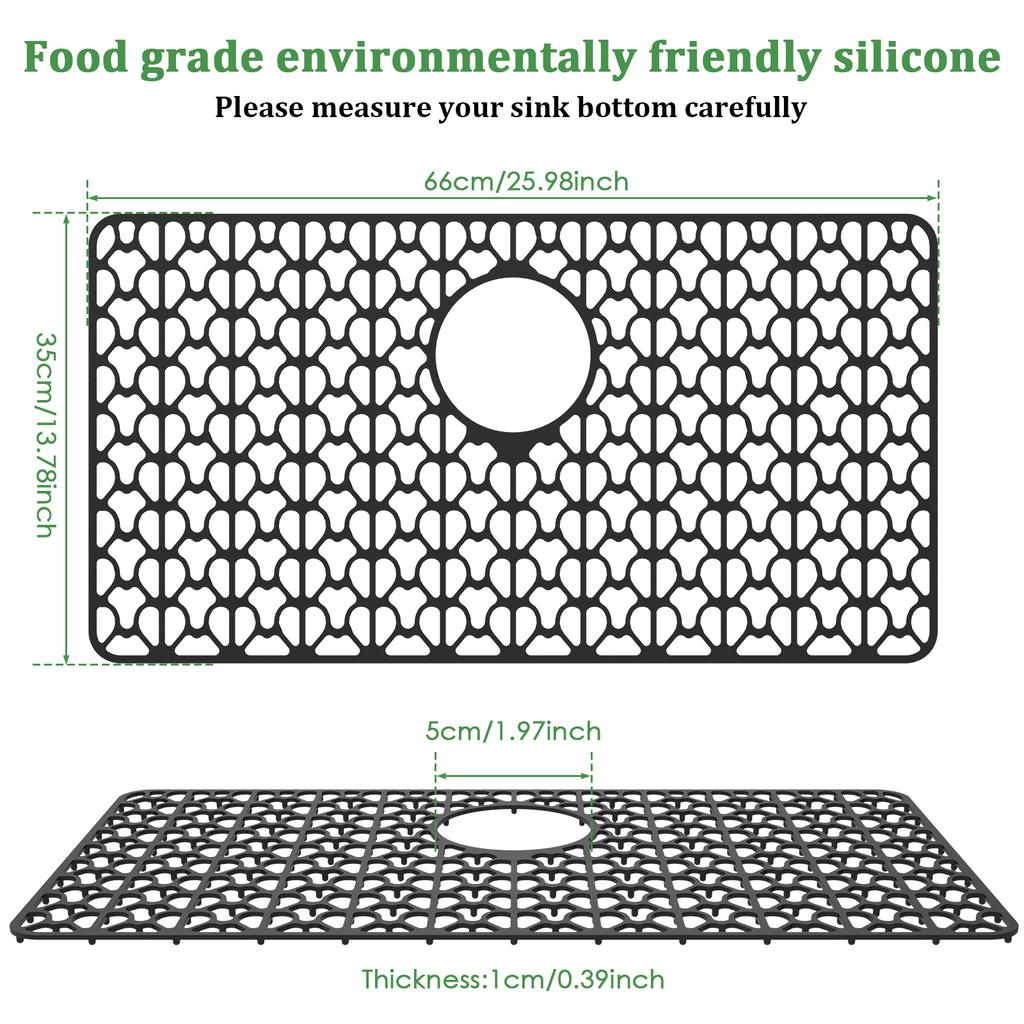 Silicone Sink Pad With Heat-Resistant and Anti Slip Hollow Design Practical Kitchen Multifunctional Desktop Protection Pad