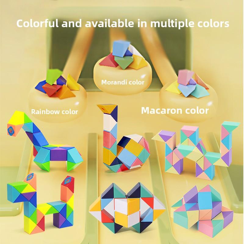 Macaron Rainbow Morandi Magic Ruler Children's Educational Toy Rubik's Cube Can Be Spliced