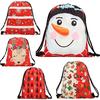 Fashion Christmas Drawstring Gift Bags Santa Claus Big Backpack Kids New Year Banquet Gifts