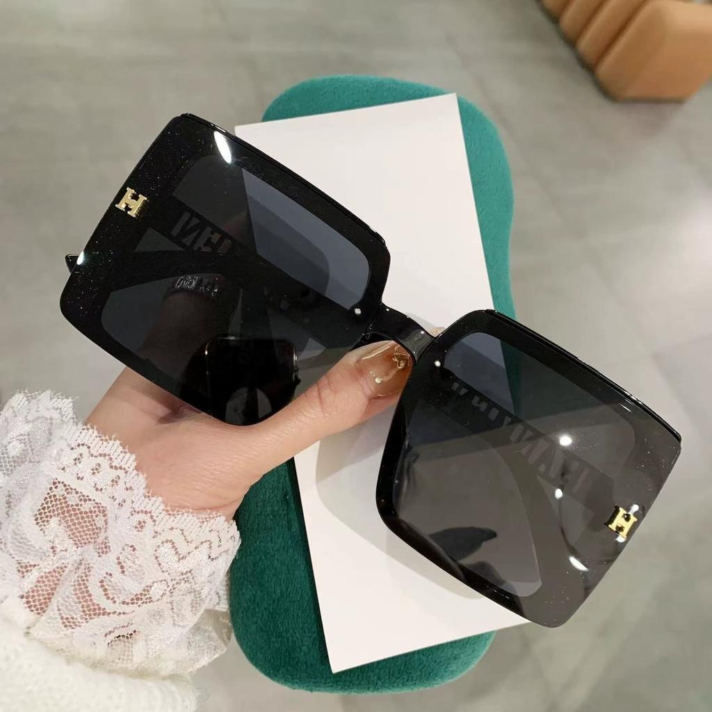 H Letter Polarized Sunglasses Women'S Large Frame, Sunglasses With Light Luxury And Thin Face Versatile Fashion Trend
