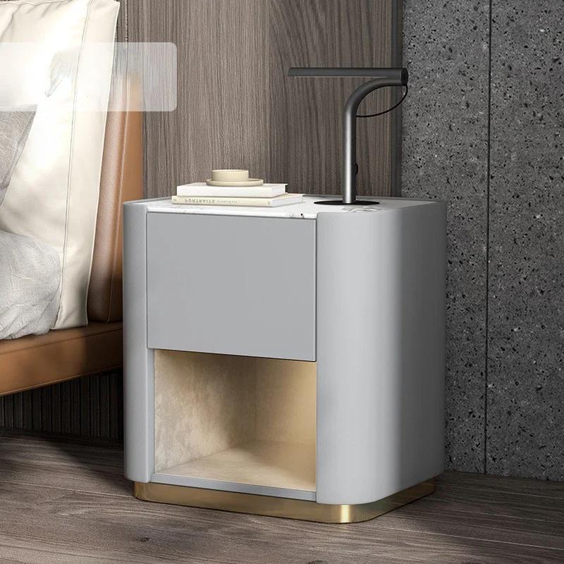 Nordic Solid Wood Bedside Tables Modern Minimalist Bedroom Nightstands Light Luxury Bedside Cabinets Creative Storage Cabinets