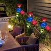 3 Heads Solar Lights Outdoor Decorative Solar Garden Lights Rose Flower Lawn Stake Lamp for Yard Patio Decor with Dragonfly