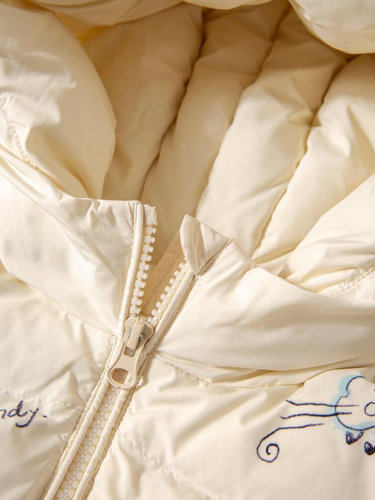 2025 Winter Kids' White Duck Down Hooded Jacket - Warm, Casual Outerwear for Boys and Girls