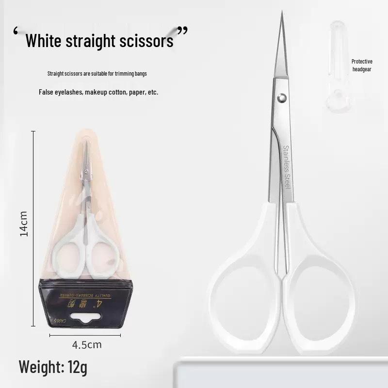 Beauty Scissors Set: Curved Eyebrow, False Eyelash, Nose Hair Trimming & Tattooing Scissors with Pointed Tips for Makeup Artists.
