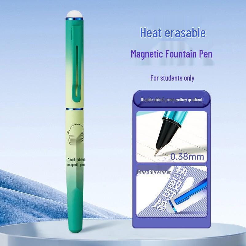 Refillable Ergonomic Fountain Pen for Students - Transparent Colored Plastic Design