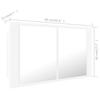 VidaXL Armoire salle de bain à miroir LED Blanc 90x12x45 cm Acrylique 804972