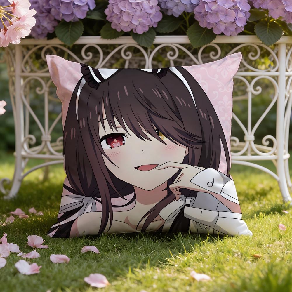 Anime D-Date A Live Cushion Cover Home & Car Dual-Scene Pillow Cover: Reversible for Premium Comfort
