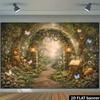 2D Whimsical Butterfly Forest Backdrop Photography Background