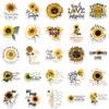 50 Inspirational Sunflower Stickers Personalized Decorative Suitcase Notebook Waterproof Removable Stickers