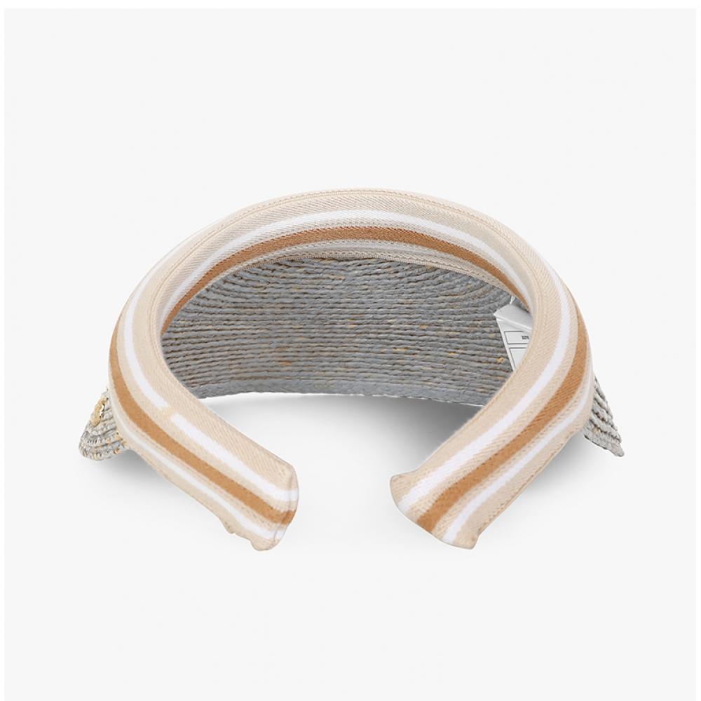 Helen Kaminski Bianca Eclipse Melange Nuga Stripe Visor Sun Cap Hat50265