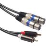 Professional 1.5m Dual RCA Male To Dual XLR Female Audio Signal Patch Cable Adapter for Microphone Mixer Headphone Amplifier