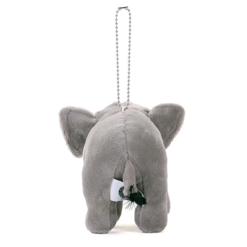 COLORATA Plush Asian Elephant Mascot Wild Cute Animal Keychain Doll Gift Christmas Present (Realistic Animal/with Chain) (Twice Tested) /
