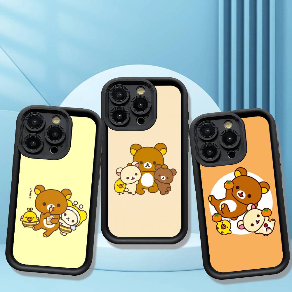Cartoon Rilakkuma Bear Phone Case For iPhone 17 16 15 14 13 12 11 Air Plus Pro Max Soft Back Cover
