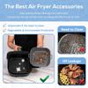 Silicone Air Fryer Liners Square - Reusable Airfryer Collapsible Basket - Easy To Clean Air Fryers Pot for 5.8 To 8 Qt Baking Tray Oven Accessories,