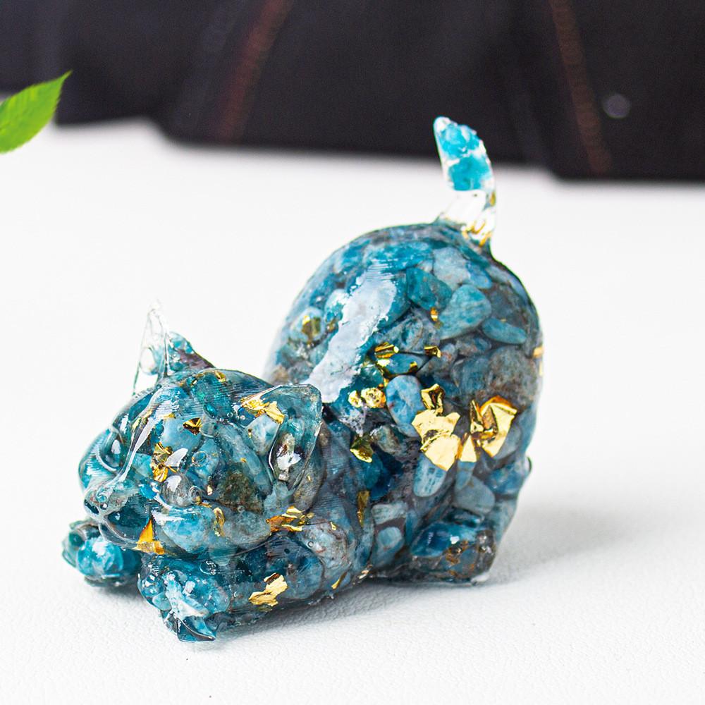 Crystal Resin Cat Figurine With Bright Colors For Home Office Decor And Gift Ideas