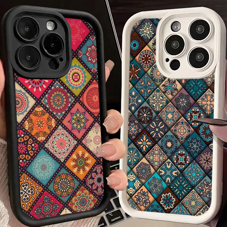 Retro Bohemian Style Phone Cover Case for iPhone 17 Pro Max 17e 16 12 Pro 14 13 11 Air 15 Plus