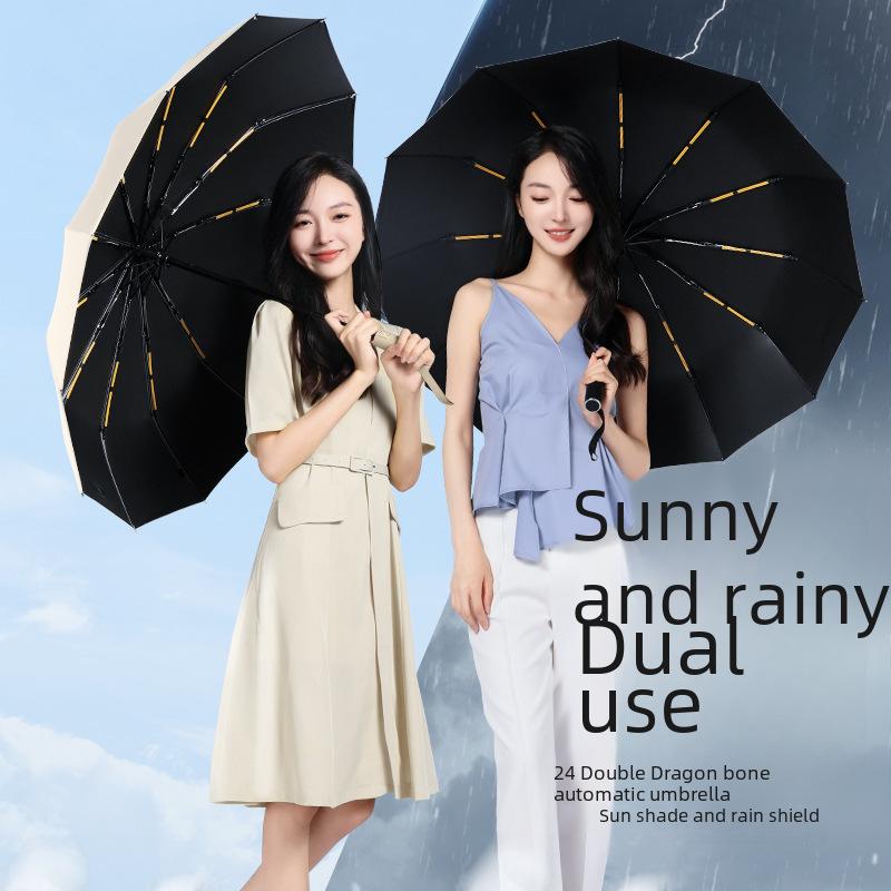 Men's Dual-Use Automatic Folding Umbrella: Windproof, Sun & Rain Protection, Customizable