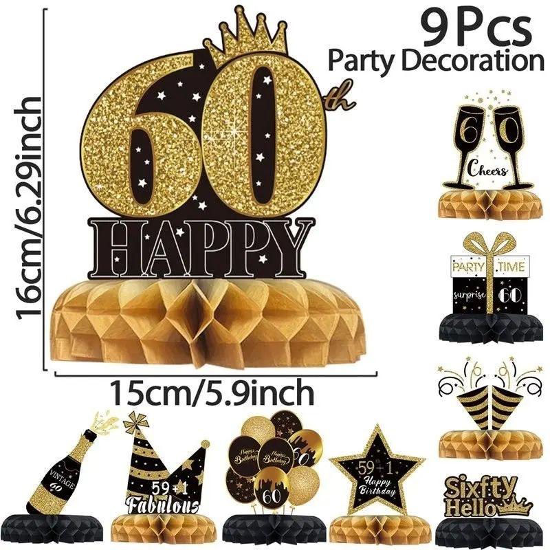 1pc Gold Black Table Cloth Large Disposable Table Cover Glitter Happy Birthday Tablecloths Kids Adult Birth Plastic Tables Cloth