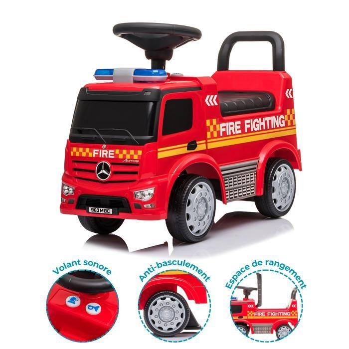 

DEVESSPORT Children s Ride-on Truck Fire Truck Mercedes Antos, Official License, Light-up Siren, Sounds, Storage