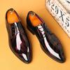 Office Men's Shoes Fashion Shiny Patent Leather Shoes Casual Luxury Business Wedding Shoes Men Oxford 38-48