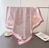 Small Fragrant Plaid Imitation Silk Large Square Scarf Retro Printing Shawl Neck Silk Scarf Herringbone Pattern Women'S Scarf Headscarf