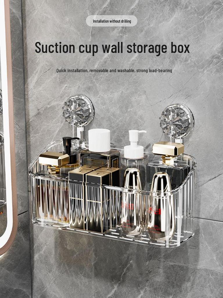 Suport de depozitare pentru baie montat pe perete fără lovituri: Suport pentru periuță de dinți și pastă de dinți cu ventuză