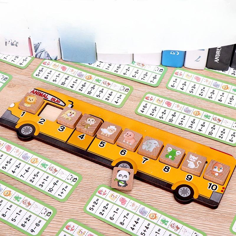 

Wooden digital animal bus educational toy mathematical logic thinking training children s digital operation learning teaching aids