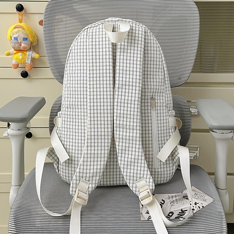 Schoolbag New Japanese Plaid Junior High School Schoolbag for Women Ins Casual Versatile Large-capacity Backpack Lightweight Student Backpack