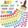 BeYumi Art Classroom Bulletin Board - 93Pcs Back To School Art Brings Out Your Best Colors Bulletin Board Painting Brush 3D Rainbow Heart Cutouts