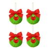 4pcs Green Furry Christmas Tree Decor Novice-friendly Festive Atmosphere Festive Decorations Fun Design Holiday Style