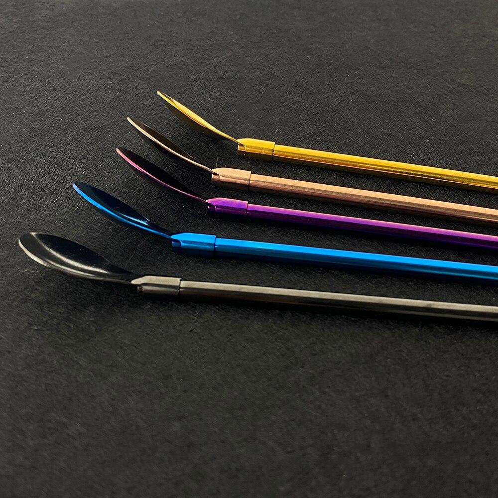 6Pcs Reusable Long Handle Straw Spoon Gold 18/10 Stainless Steel Straw Tea Scoop Straight Bar Coffee Stirring Drinking Spoon