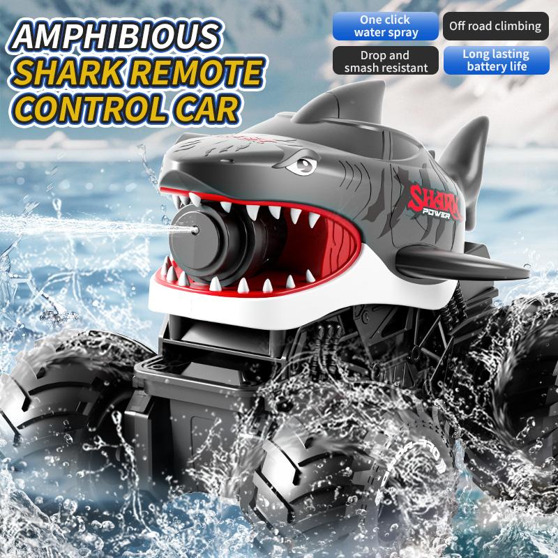 RC Stunt Car Amphibious 2.4G Water Gun Car 10M Long Range Automatic Water Absorption Remote Control Tank Toys Christmas Gifts