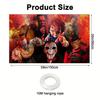 2D Flat Banner 1 Halloween Horror Classic Movie Villain Background Cloth - Polyester Fiber Horror Clown Theme Party Decoration