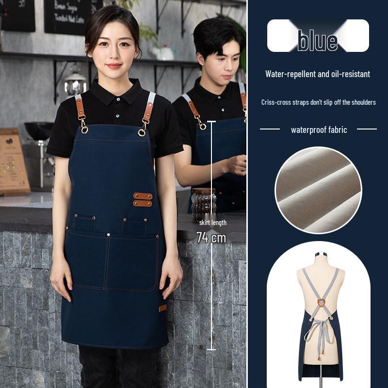 Waterproof Young Waiter Apron with Logo for Milk Tea Restaurant