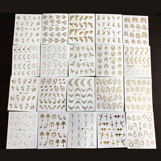 30 Sheets Golden Silver Butterfly Cat Spider Nail Art DIY Decor Sticker Decal