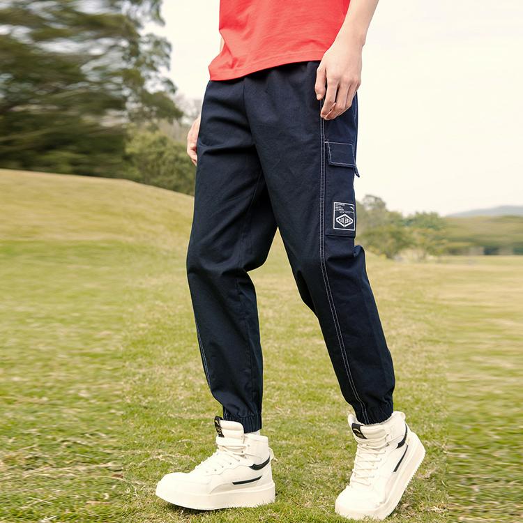 Anta Solid Color Pocket Decorated Drawstring Sweatpants Men Bottoms Black 952221501-2